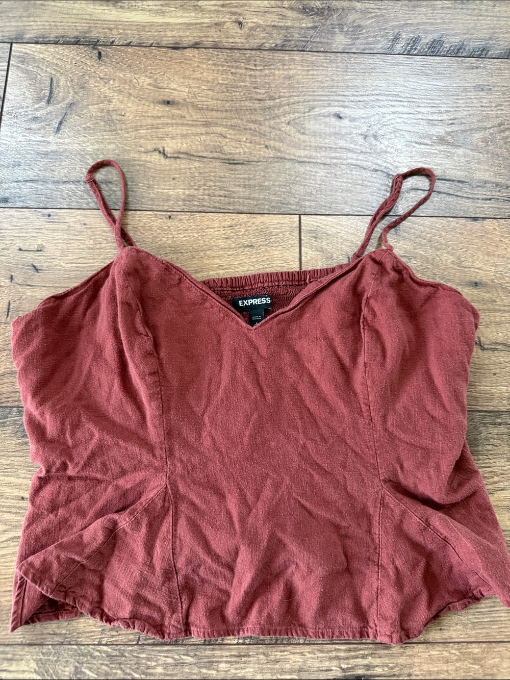 Express Rust Red Spaghetti Strap V-Neck Cami